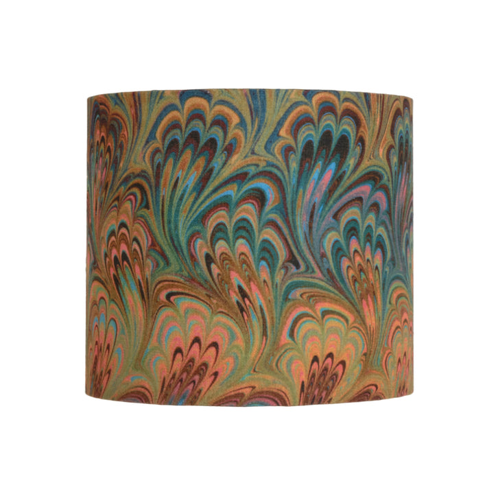 Marbled patterned small lampshade on a white background