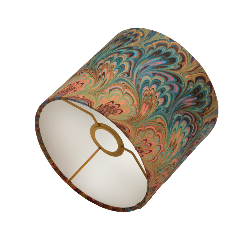 Teal Bouquet Small Linen Lampshade