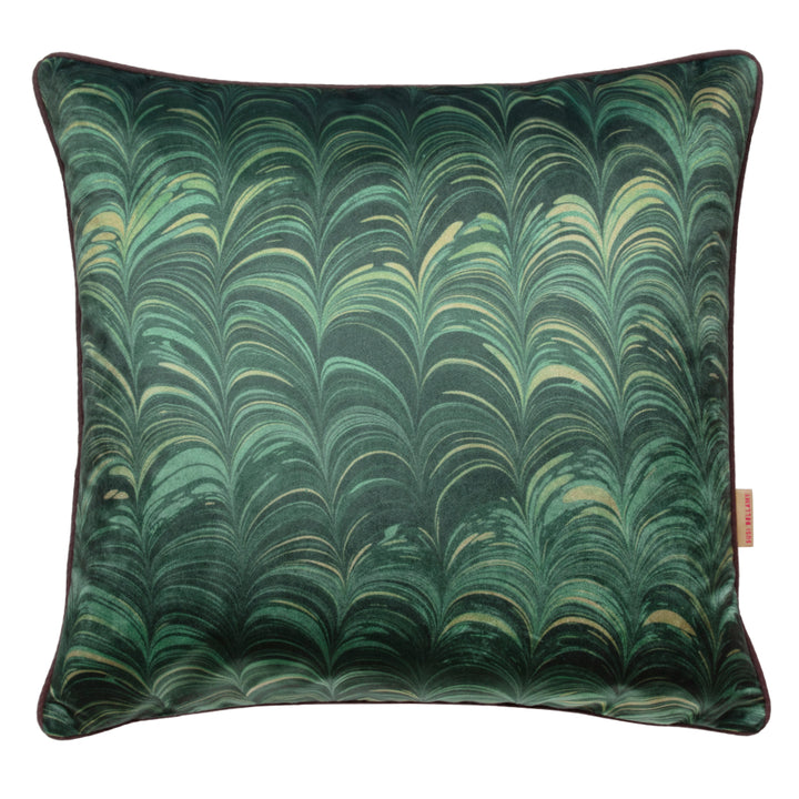 Teal Wide Comb Velvet Square Cushion