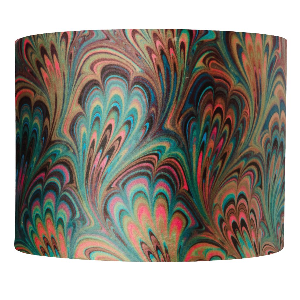 Teal Bouquet Velvet Lampshade