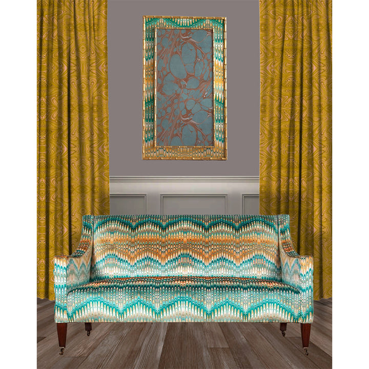 Ochre Strata Velvet Fabric