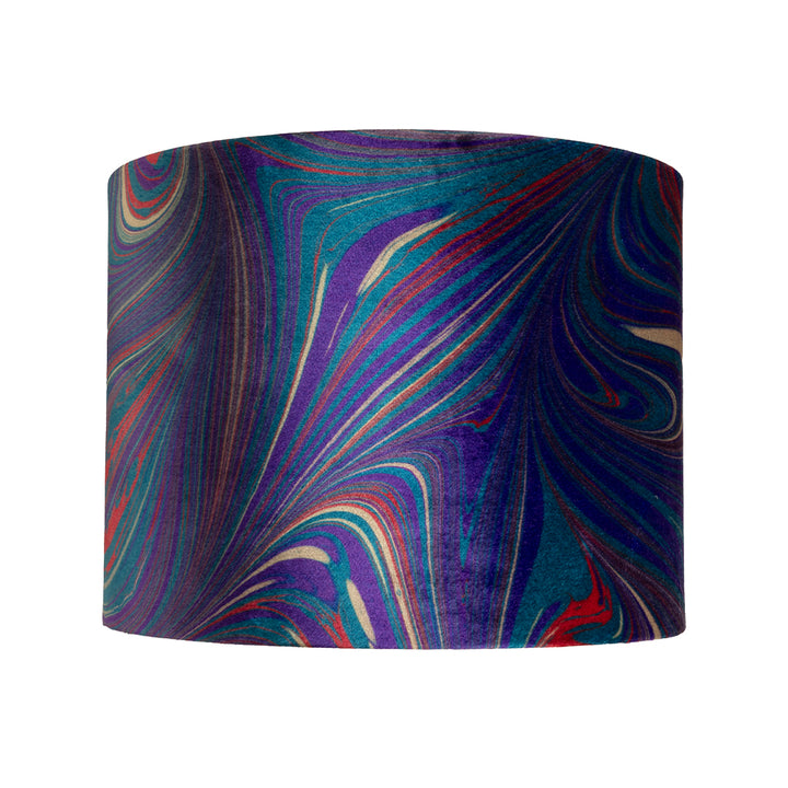 Blue Cosmos Velvet Lampshade