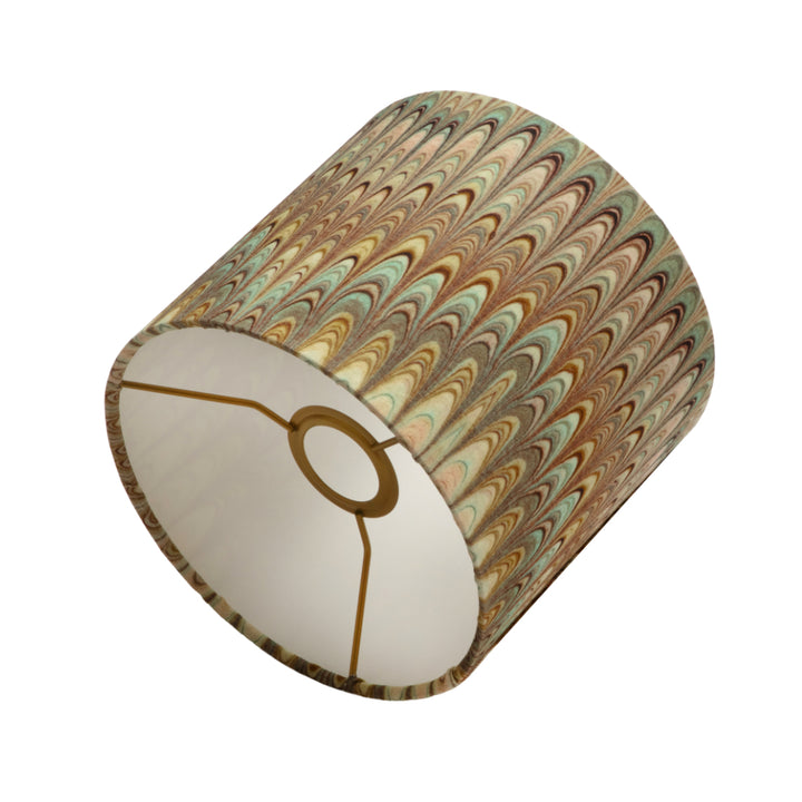 Marbled patterned lampshade on a white background