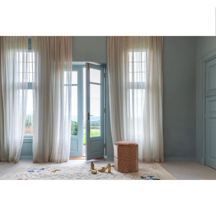 Wheat Veneer Velvet Stool