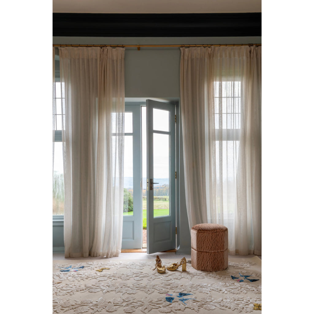 Wheat Veneer Velvet Stool