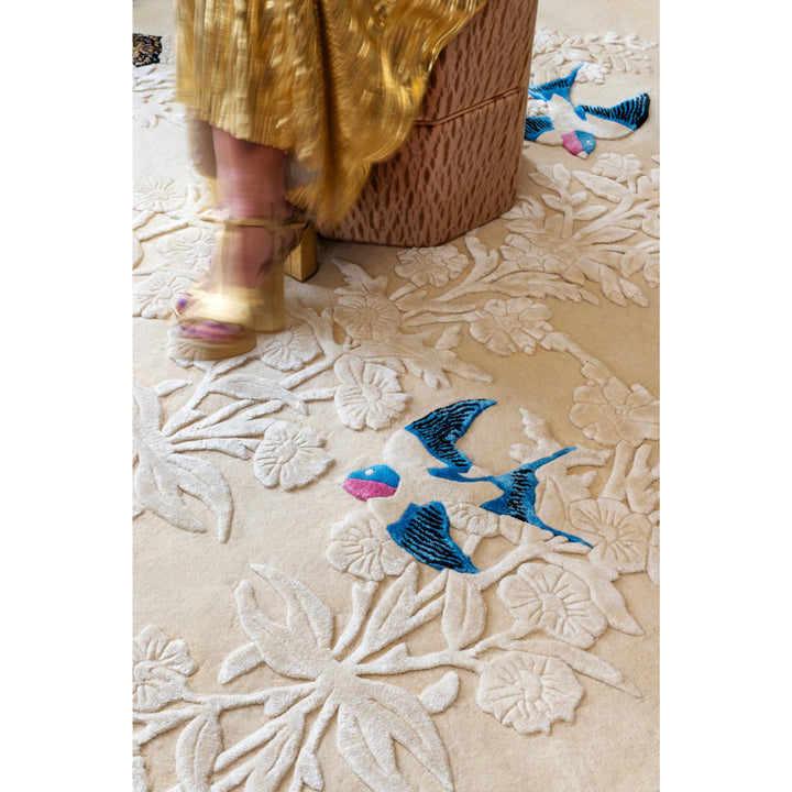 Wheat Veneer Velvet Stool