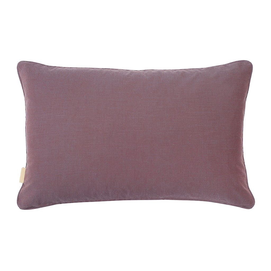 Yellow stripy rose velvet lumbar pillow cotton morello backing