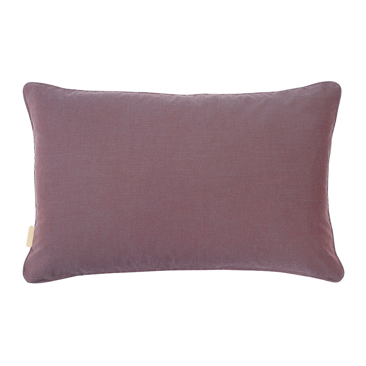 Yellow stripy rose velvet lumbar pillow cotton morello backing