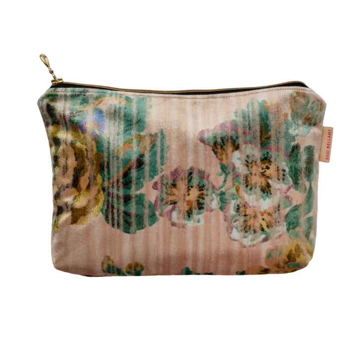 Floral patterned pouch on a white background