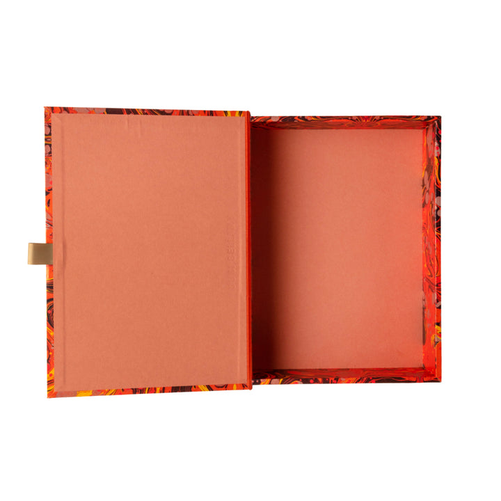 carnelian marbled decorative box for documents 