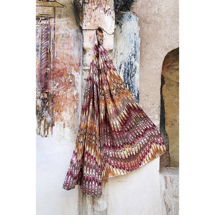 Dahlia Plumes Silk Satin Scarf