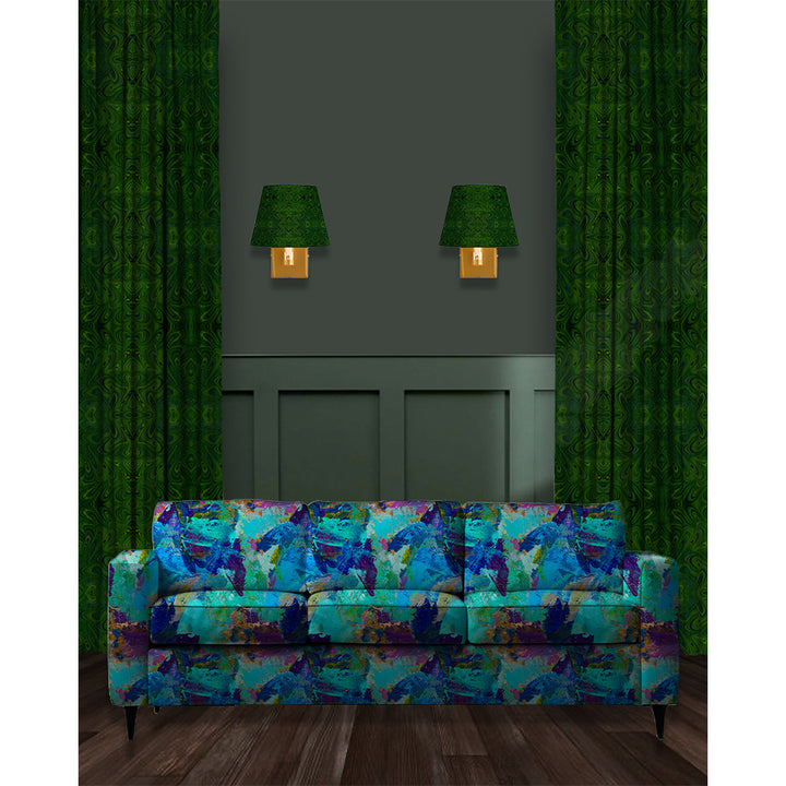Malachite Marbled Velvet Fabric