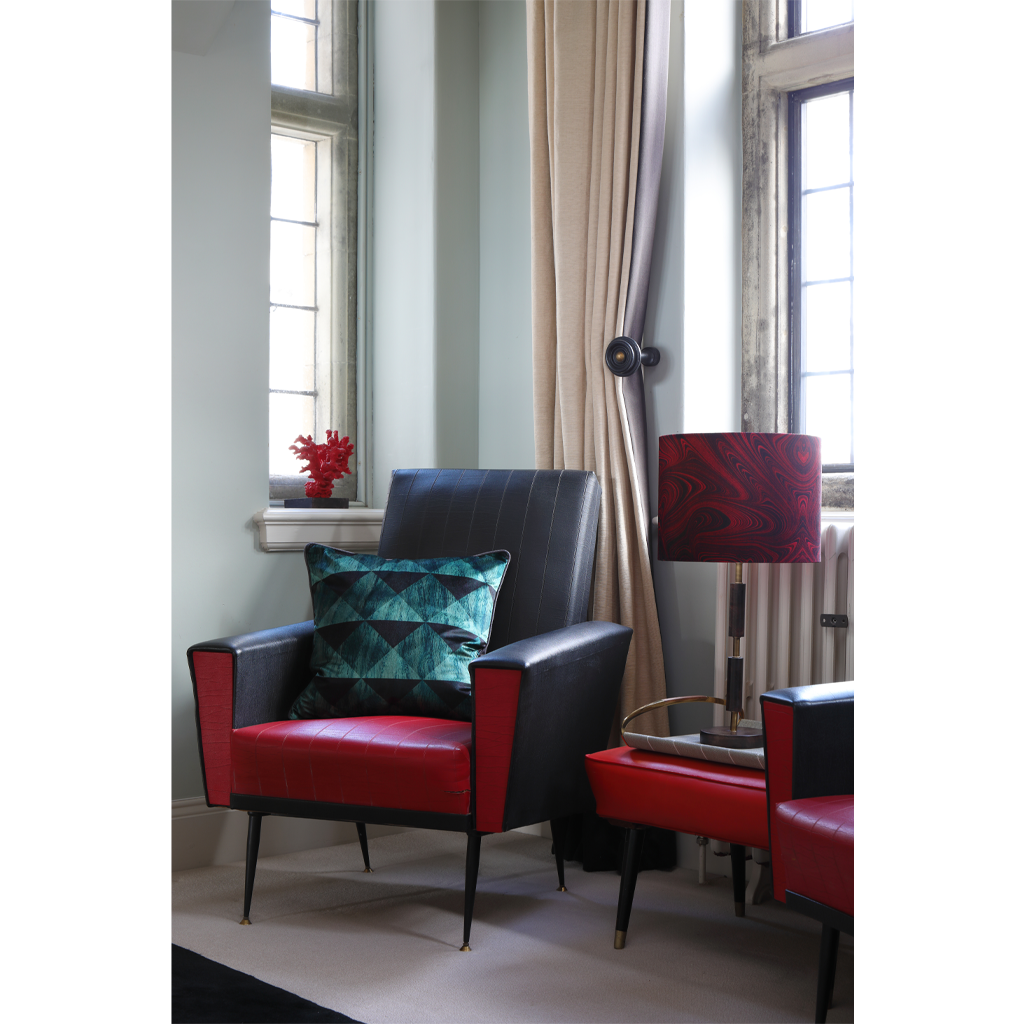 Magenta Strata Velvet Lampshade