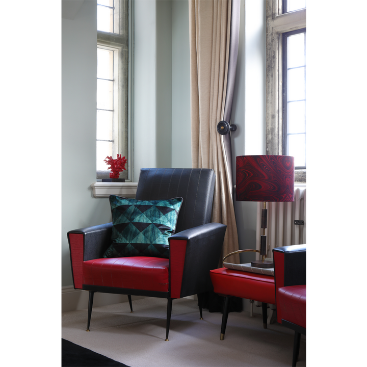 Magenta Strata Velvet Lampshade