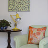 Coral Tapestry Marbled Linen Square Cushion