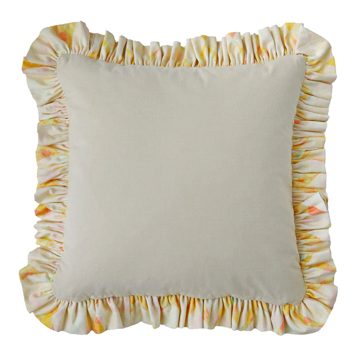 Ruffled Sunflower Marbled Chevron Cotton Cushion