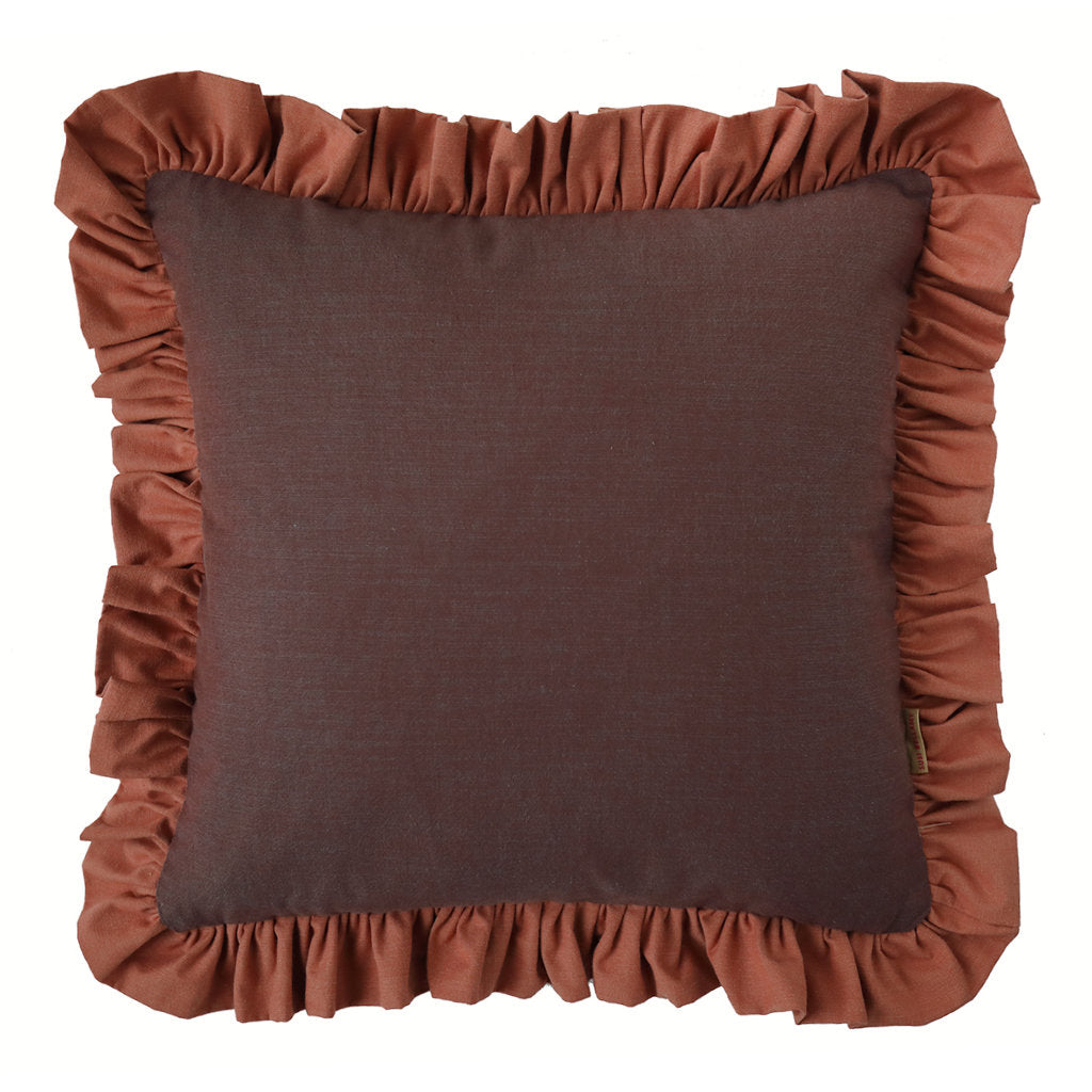 Ruffled Two Tone Morello/Casa Cotton Cushion