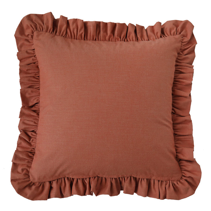 Ruffled Two Tone Morello/Casa Cotton Cushion