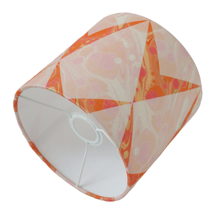Peach Marbled Chevron Small Cotton Lampshade