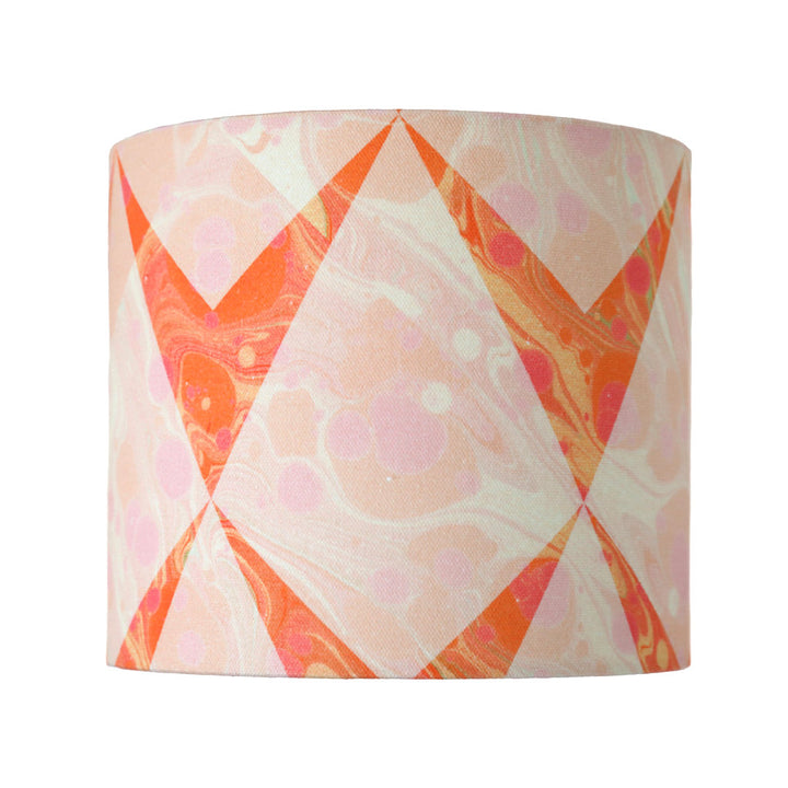 Peach Marbled Chevron Small Cotton Lampshade