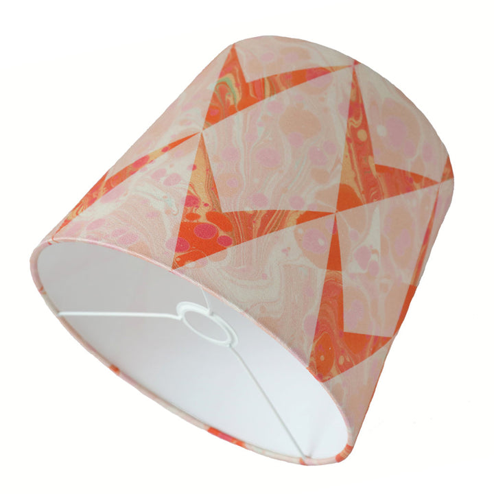 Peach Marbled Chevron Empire Cotton Lampshade