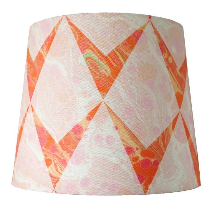 Peach Marbled Chevron Empire Cotton Lampshade