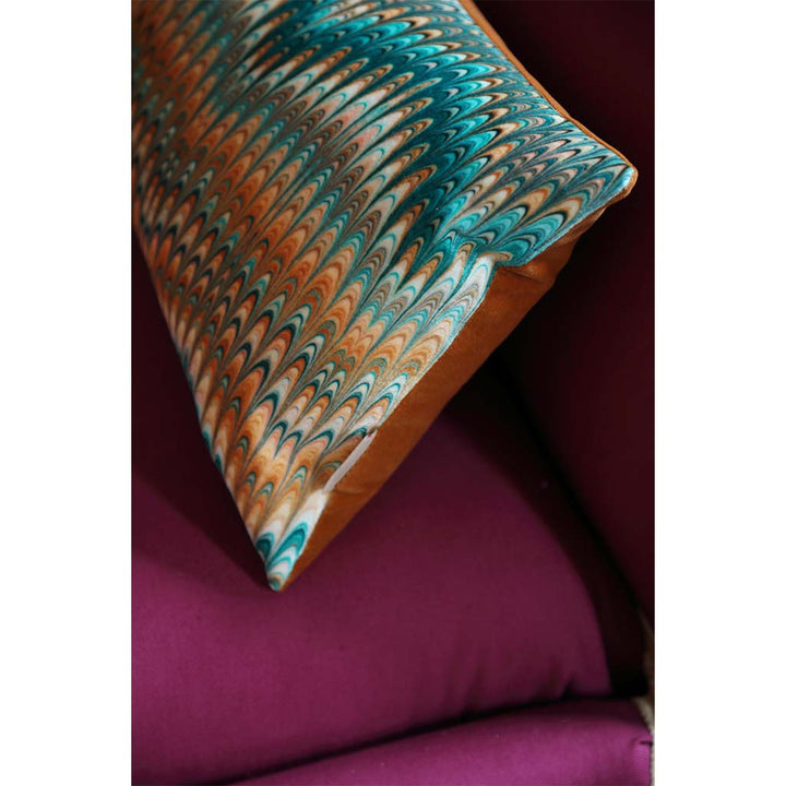 Saffron Plumes Velvet Medium Oblong Cushion