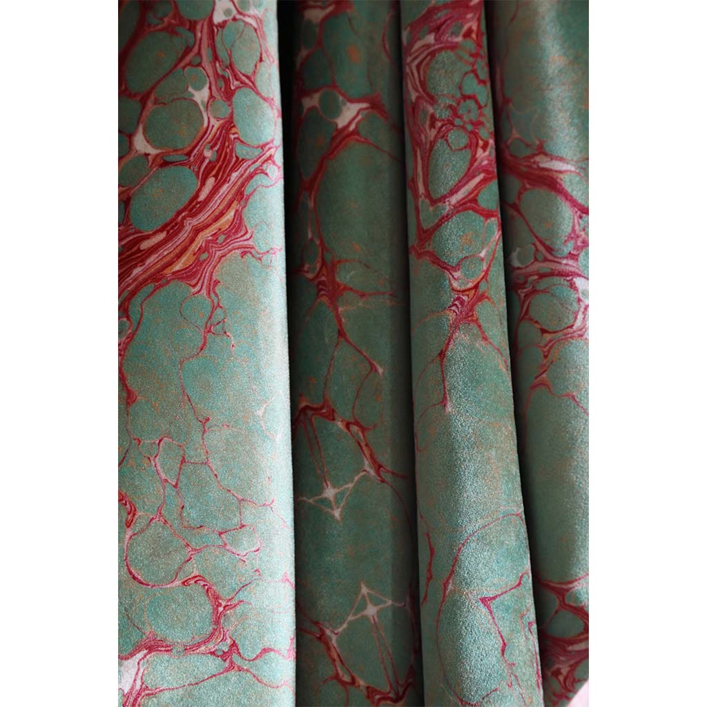 Sage Marbled Velvet Fabric