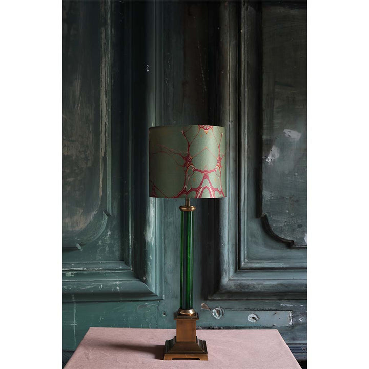 Sage Marbled Small Silk Cotton Lampshade