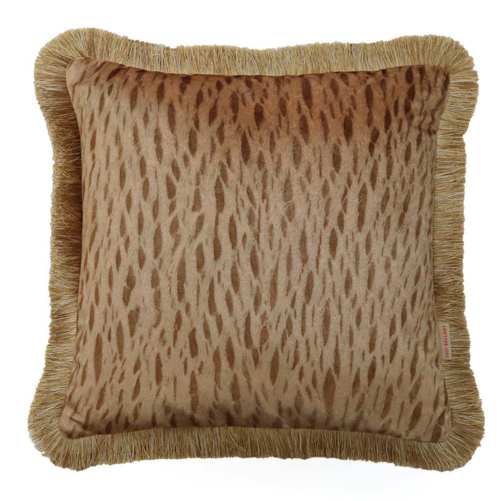 Ruched Wheat Veneer Velvet Square Cushion