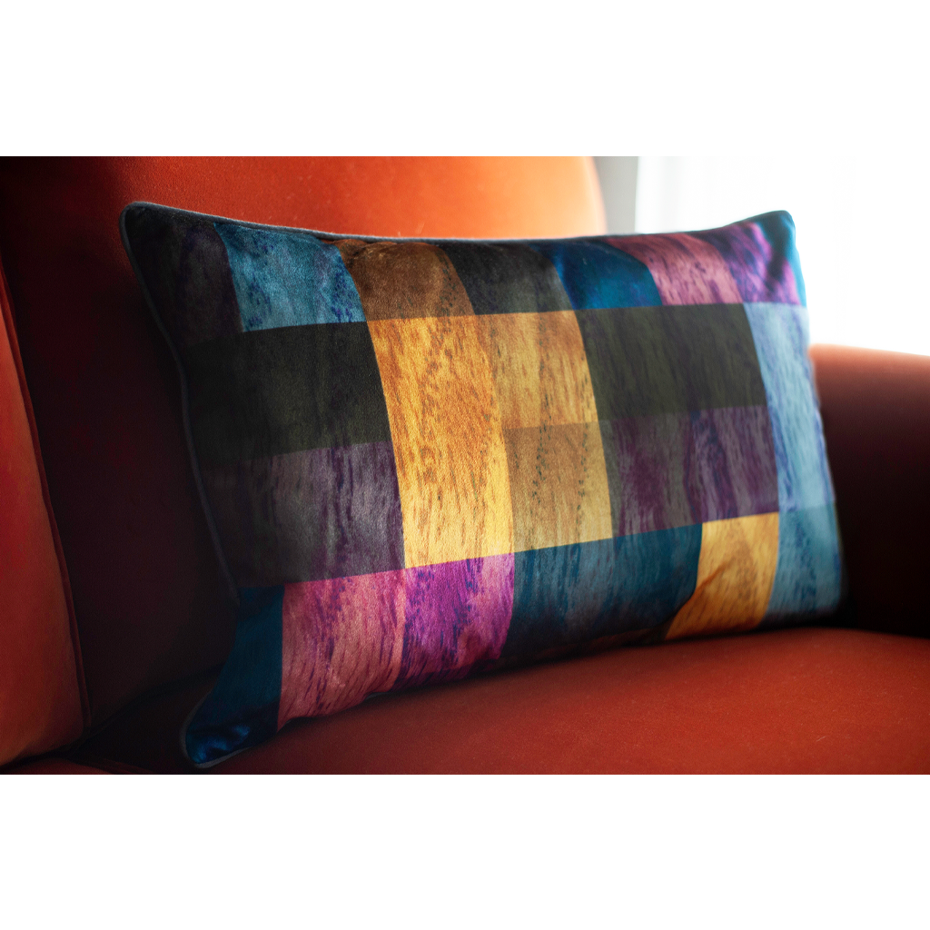 Decorative large velvet pillow