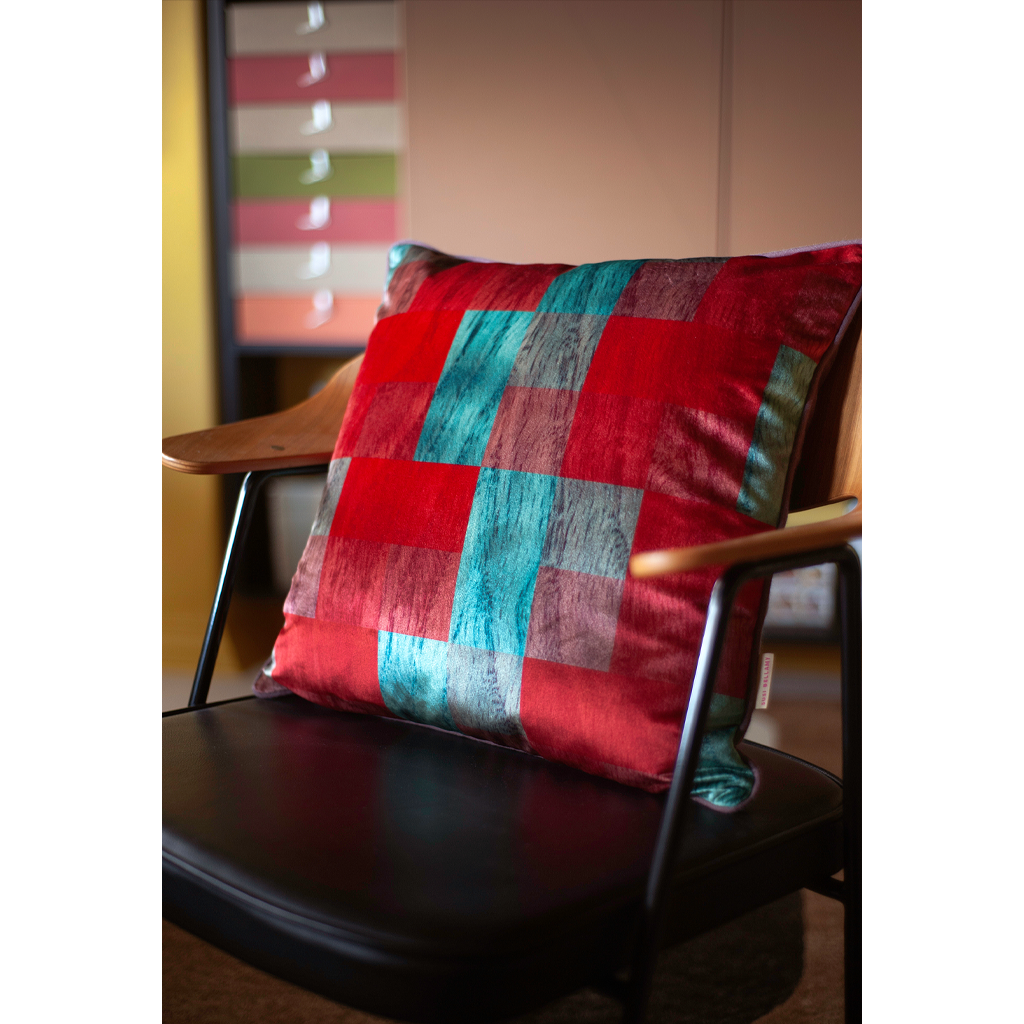 Vibrant velour cushion