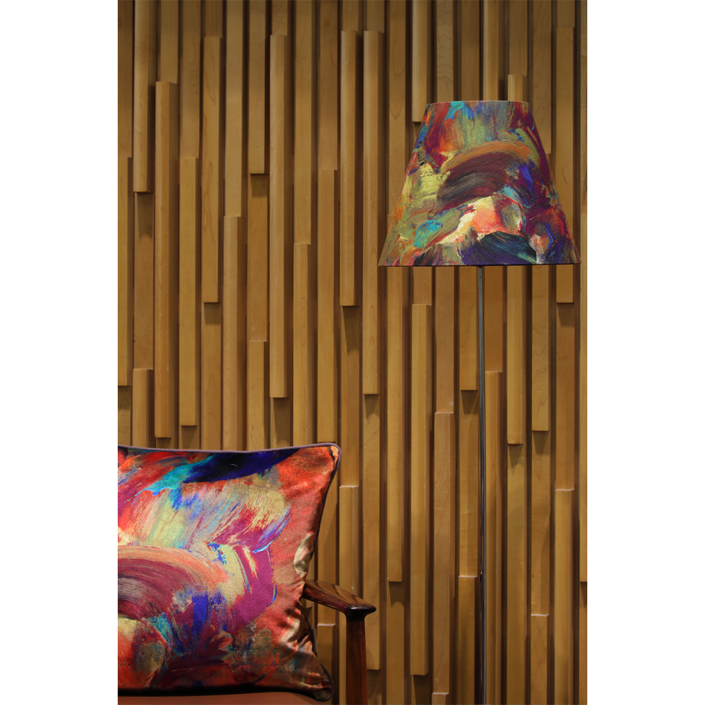 Candied Painterly Linen Cone Lampshade