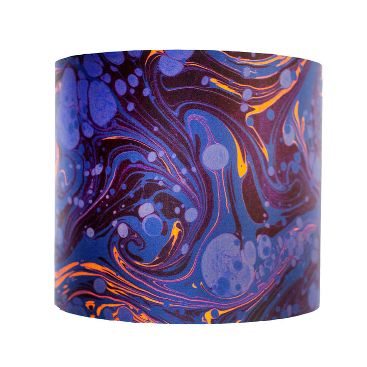 Sapphire Marbled Silk Cotton Lampshade