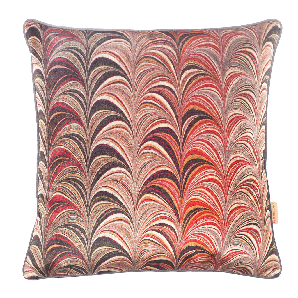 rust velvet pillow