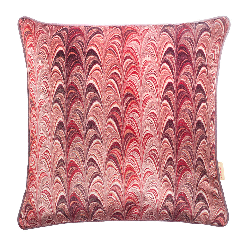 Berry Fine Comb Velvet Square Cushion