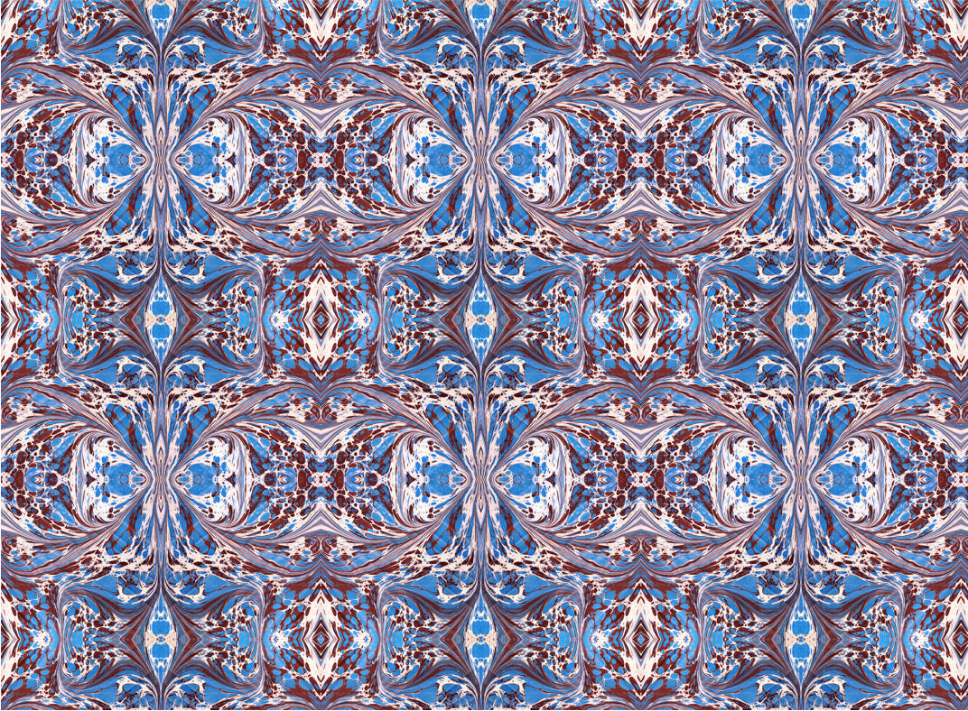 Blue Fantasy Velvet Fabric