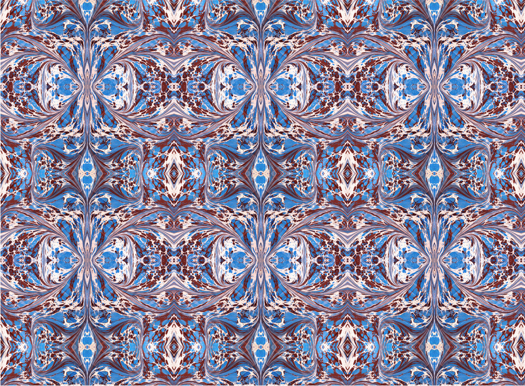 Blue Fantasy Velvet Fabric