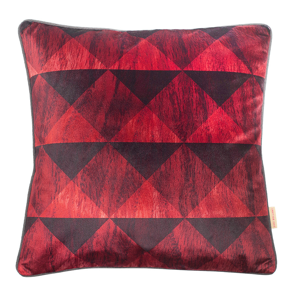 Carmine Intarsia Velvet Square Cushion (only 2 left)