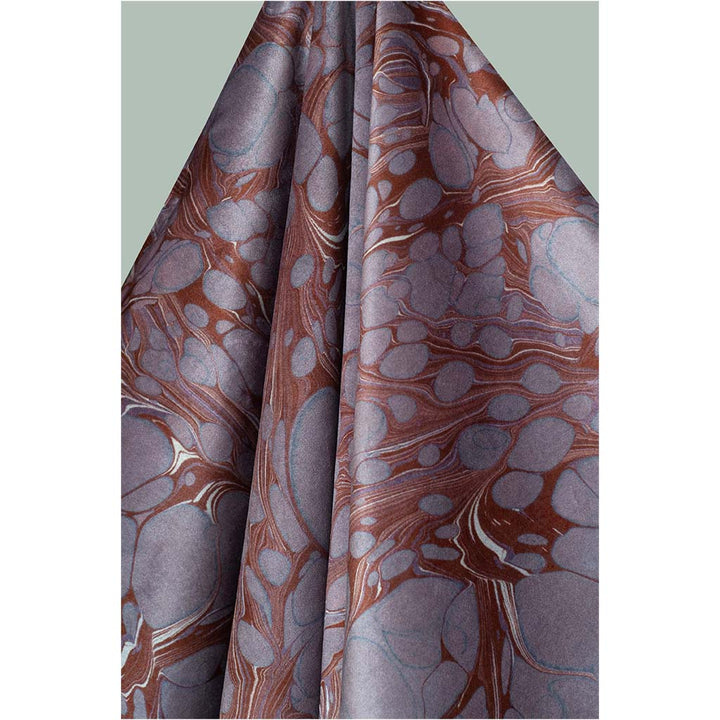 Mauve Organic Marbled Velvet Fabric