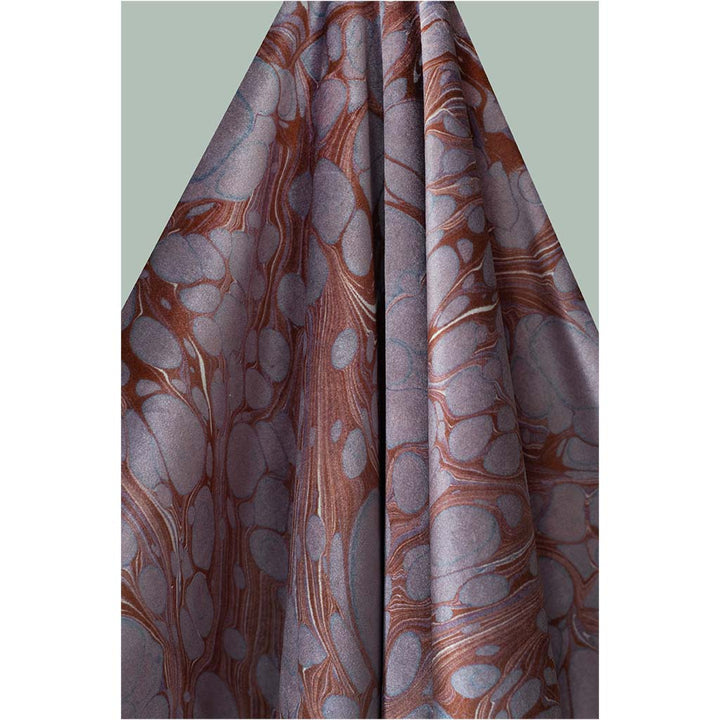 Mauve Organic Marbled Velvet Fabric