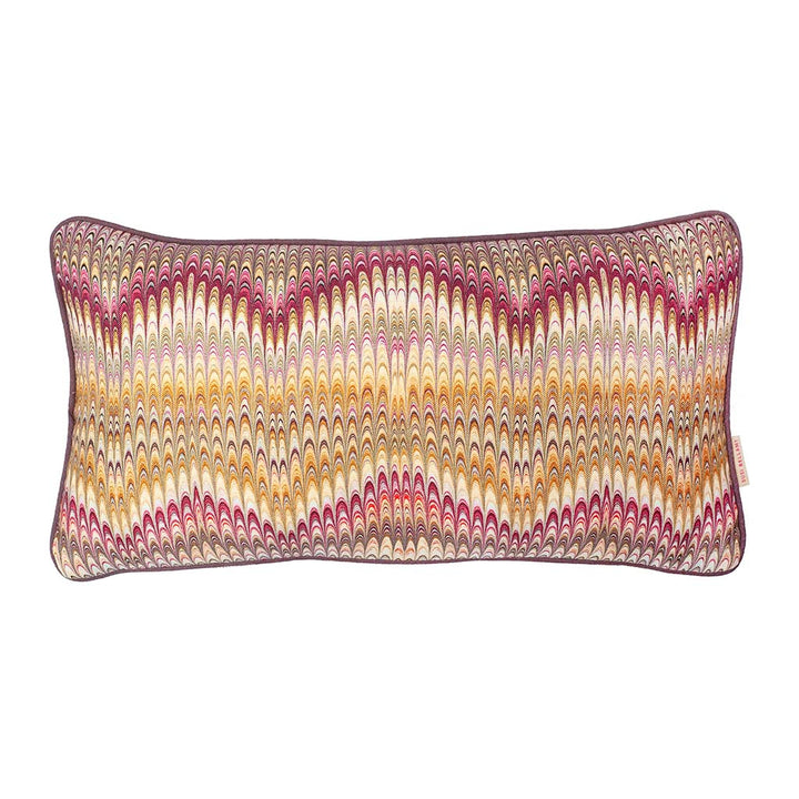 Dahlia Plumes Piped Medium Oblong Linen Cushion