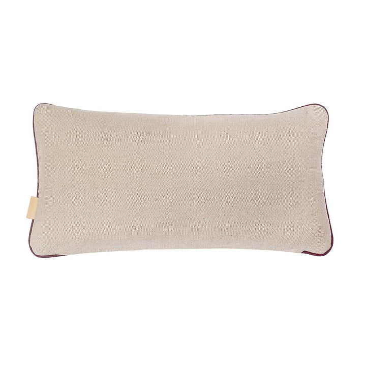 Dahlia Plumes Piped Medium Oblong Linen Cushion