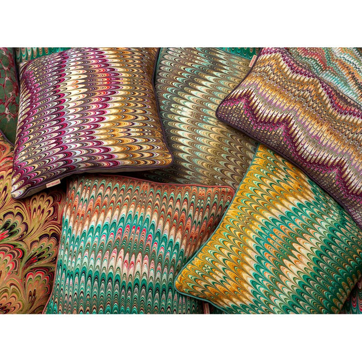 Saffron Plumes Square Linen Cushion