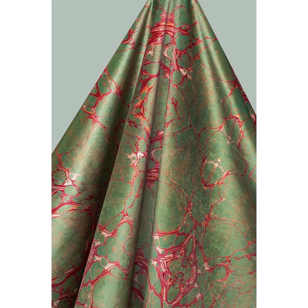 Sage Marbled Velvet Fabric