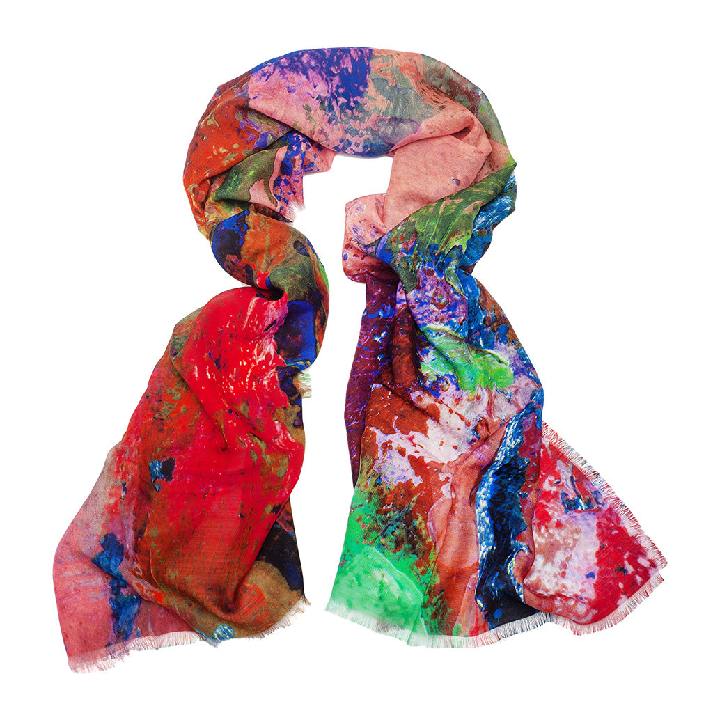 Rose Abstracts Silk Wool Scarf