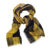 Indigo Chartreuse Parquet Silk Wool Scarf