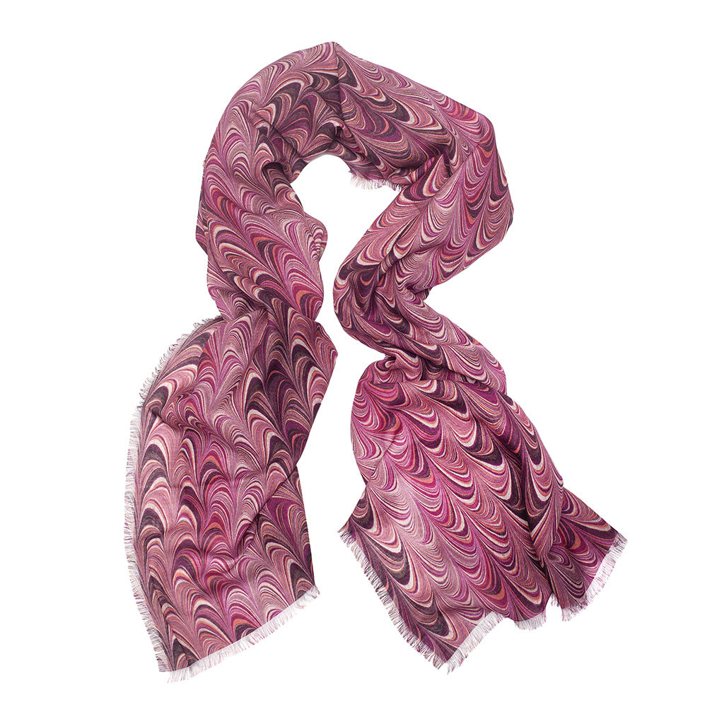 Orchid Fine Comb Silk Wool Scarf
