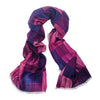Indigo Violet Parquet Silk Wool Scarf