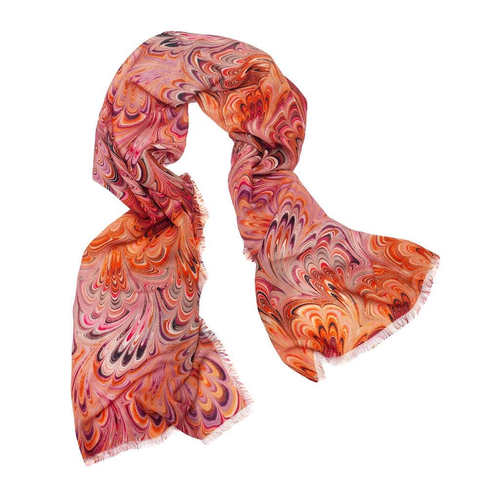 Blush Bouquet Silk Wool Scarf